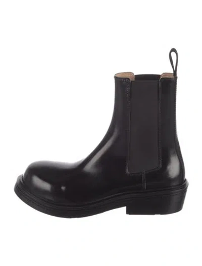 Pre-owned Bottega Veneta Leather Chelsea Boots In Black