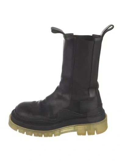 Pre-owned Bottega Veneta Leather Chelsea Boots In Black