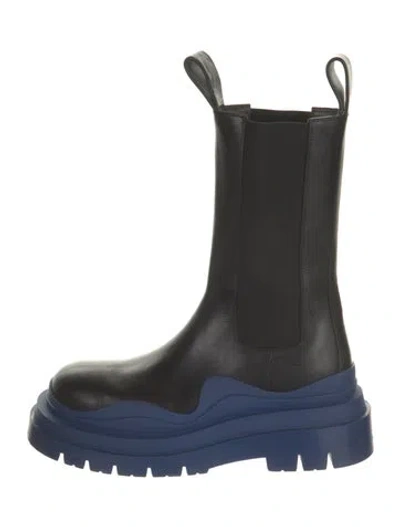 Pre-owned Bottega Veneta Leather Chelsea Boots In Blue