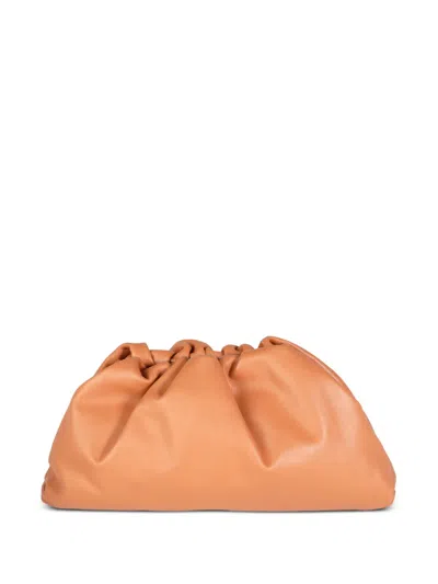 Pre-owned Bottega Veneta Leather Clutch Bag In Orange