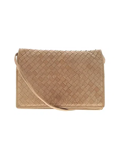 Pre-owned Bottega Veneta Leather Clutch In Tan