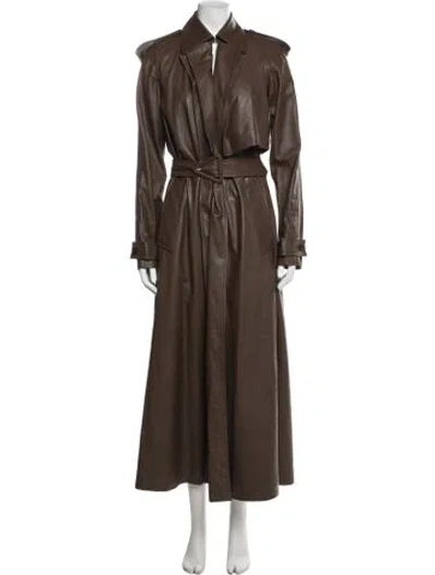 Pre-owned Bottega Veneta Leather Coat In Brown