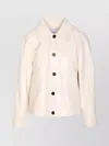 Bottega Veneta Leather Collared Jacket With Front And Lateral Pockets
