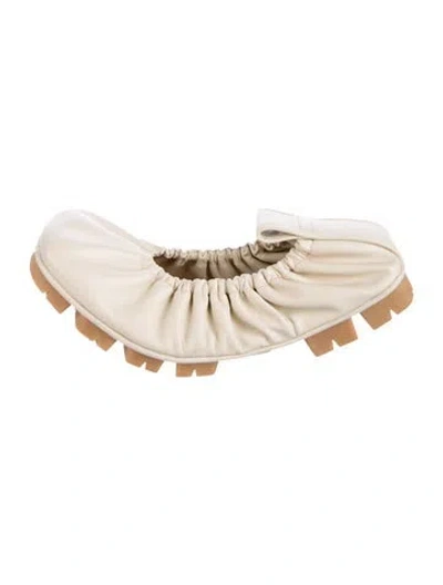 Pre-owned Bottega Veneta Leather Colorblock Pattern Ballet Flats In Neutral