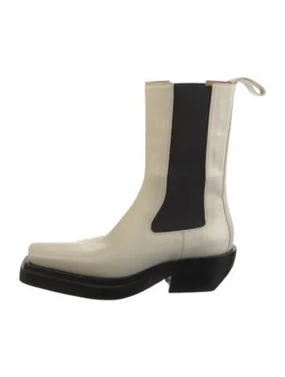 Pre-owned Bottega Veneta Leather Colorblock Pattern Boots In Neutral