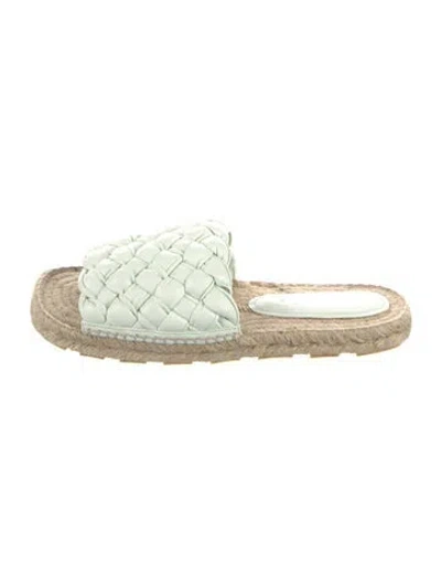 Pre-owned Bottega Veneta Leather Colorblock Pattern Espadrilles In Green