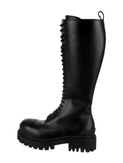 Pre-owned Bottega Veneta Leather Combat Boots In Black
