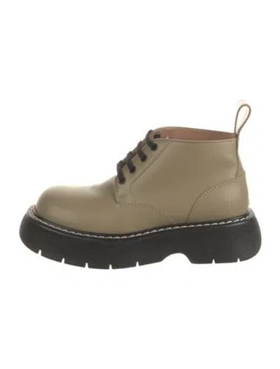 Pre-owned Bottega Veneta Leather Combat Boots In Brown