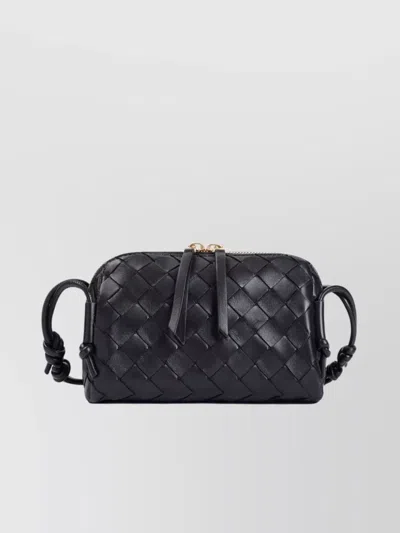 Bottega Veneta Leather Concert Bag With Woven Knotted Design