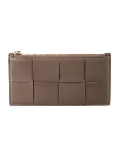 Pre-owned Bottega Veneta Leather Continental Wallet In Brown