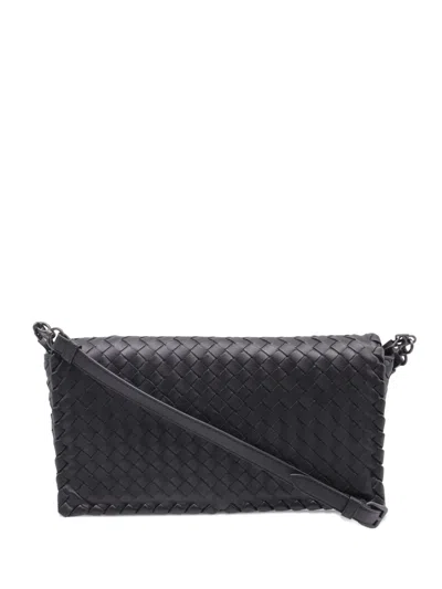Pre-owned Bottega Veneta Leather Cross Body Bag In Black