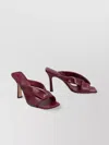 Bottega Veneta Leather Cross Strap Square Toe Mules