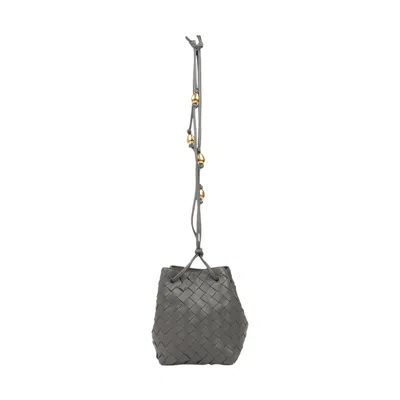 Pre-owned Bottega Veneta Leather Crossbody Bucket Bag 'grey' | Women's Size Onesize