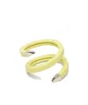 Bottega Veneta Leather Cuff Bracelet In Yellow