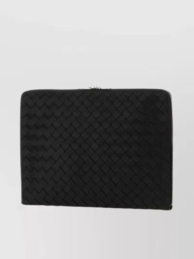 Bottega Veneta Leather Document Case Rectangular Shape In Black