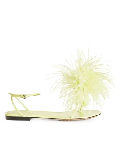 Pre-owned Bottega Veneta Leather Dot Sandals In Green