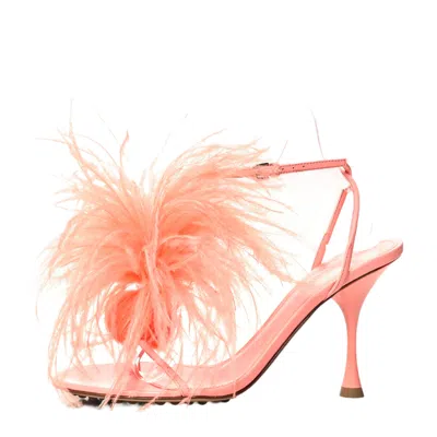Pre-owned Bottega Veneta Leather Dot Sandals In Pink