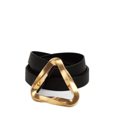 Bottega Veneta Leather Double Belt In Black