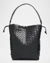 Bottega Veneta Leather Drawstring Shoulder Bag In Black