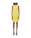 Bottega Veneta Leather Intrecciato Weave Mini Dress In Yellow