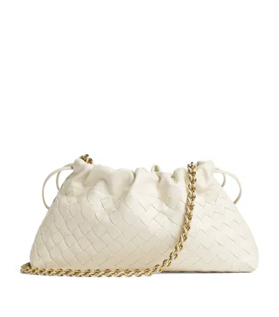 Bottega Veneta Leather Dustbag Shoulder Bag In White