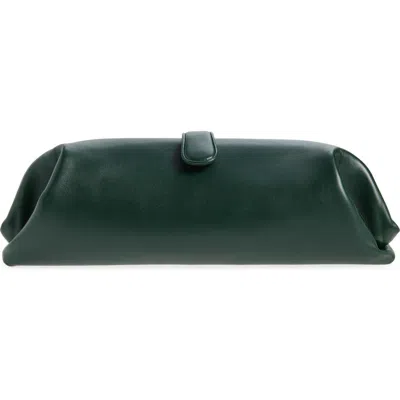 Bottega Veneta Leather East/west Clutch In Green