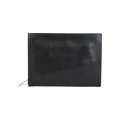 Pre-owned Bottega Veneta Leather Embossed Pouch 'black/silver' | Women's Size Onesize