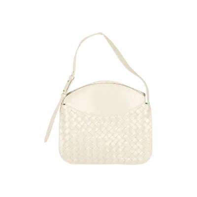 Pre-owned Bottega Veneta Leather Flap Shoulder Bag 'white' | Women's Size Onesize