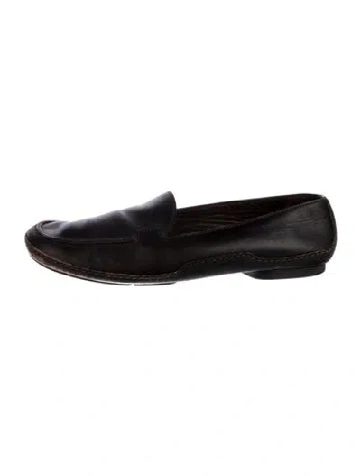 Pre-owned Bottega Veneta Leather Flats In Black