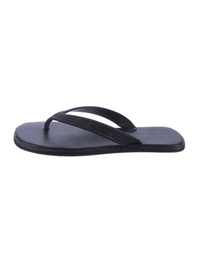 Pre-owned Bottega Veneta Leather Flip Flops In Blue