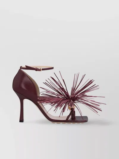 BOTTEGA VENETA LEATHER FRINGE TASSEL SANDALS
