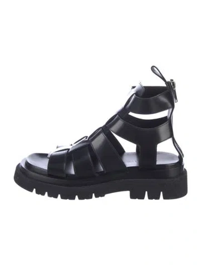 Pre-owned Bottega Veneta Leather Gladiator Sandals In Black