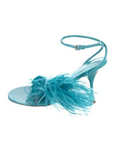 Pre-owned Bottega Veneta Leather Gladiator Sandals In Blue