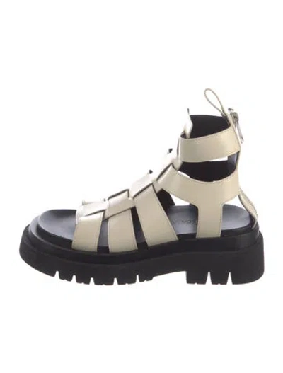 Pre-owned Bottega Veneta Leather Gladiator Sandals W/ Tags In Black
