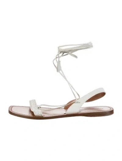 Pre-owned Bottega Veneta Leather Gladiator Sandals In White