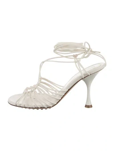 Pre-owned Bottega Veneta Leather Gladiator Sandals In White