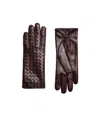 Bottega Veneta Leather Gloves In Burgundy