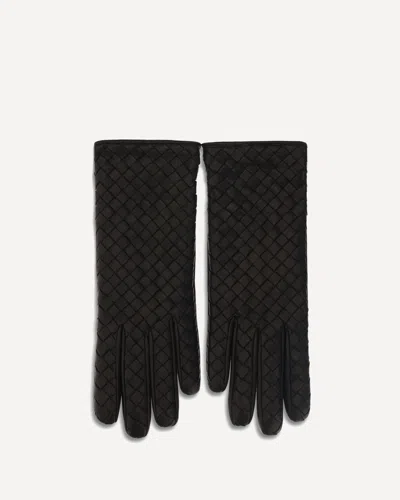 Bottega Veneta Leather Gloves In Black