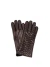 Bottega Veneta Leather Gloves In Brown
