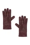 Bottega Veneta Leather Gloves In Garnet