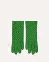 Bottega Veneta Leather Gloves In Green