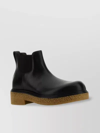 BOTTEGA VENETA LEATHER HADDOCK ANKLE BOOTS
