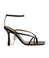 Bottega Veneta Stretch Ankle Strap Sandals In Black