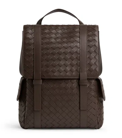 Bottega Veneta Leather Intrecciato Back-to-school Backpack In Brown