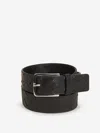Bottega Veneta Leather Intrecciato Belt In Black
