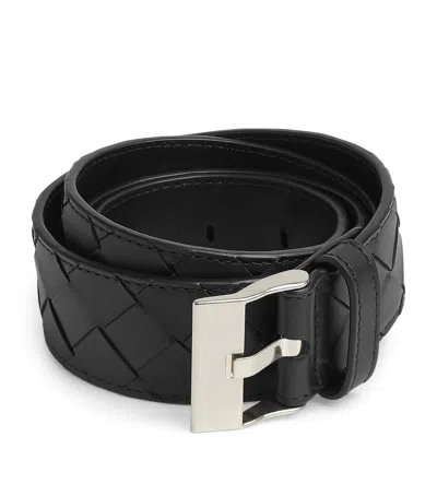 BOTTEGA VENETA LEATHER INTRECCIATO WATCH BUCKLE BELT