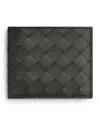 Bottega Veneta Leather Intrecciato Bifold Wallet In Gray