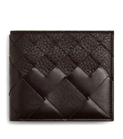 Bottega Veneta Leather Intrecciato Bifold Wallet In Brown