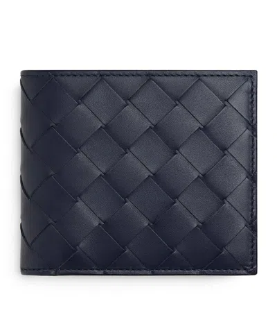 Bottega Veneta Leather Intrecciato Bifold Wallet In Green