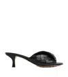 Bottega Veneta Interciato Woven Twist Mule Sandals In Black
